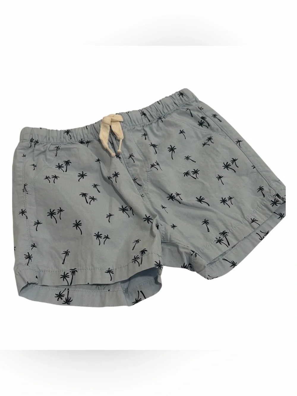 H&M Light Blue Shorts with Navy Palm Print
